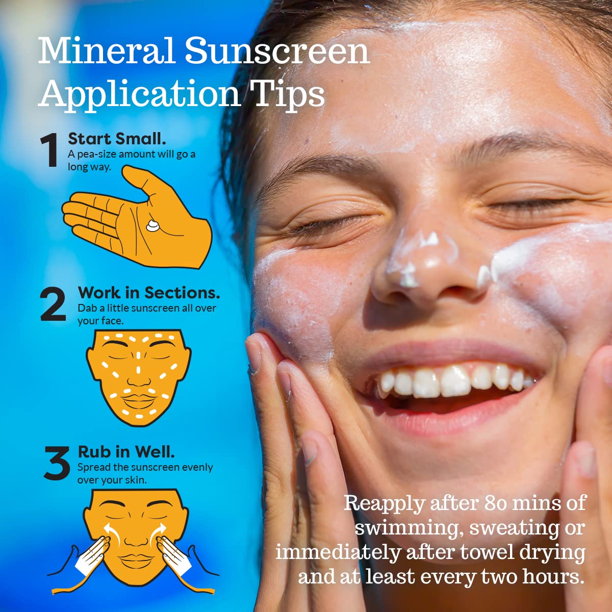 Stream2Sea sunscreen swatch demonstrates light, sheer finish.