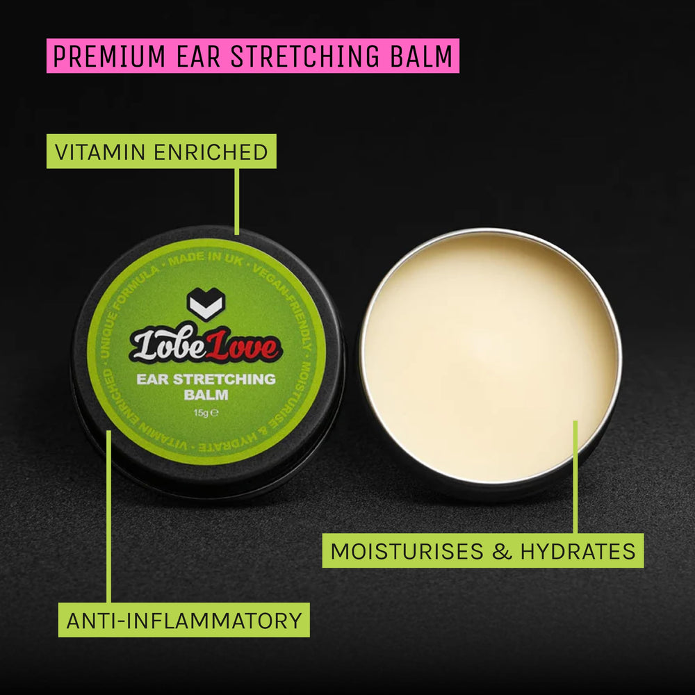 Stretch It Ear Stretching Trio packaging shows complete aftercare in one set