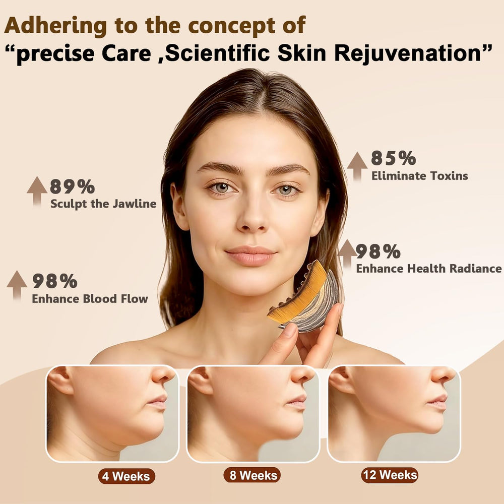 Strict Lymphatic Face Brush positioned on neck and jawline