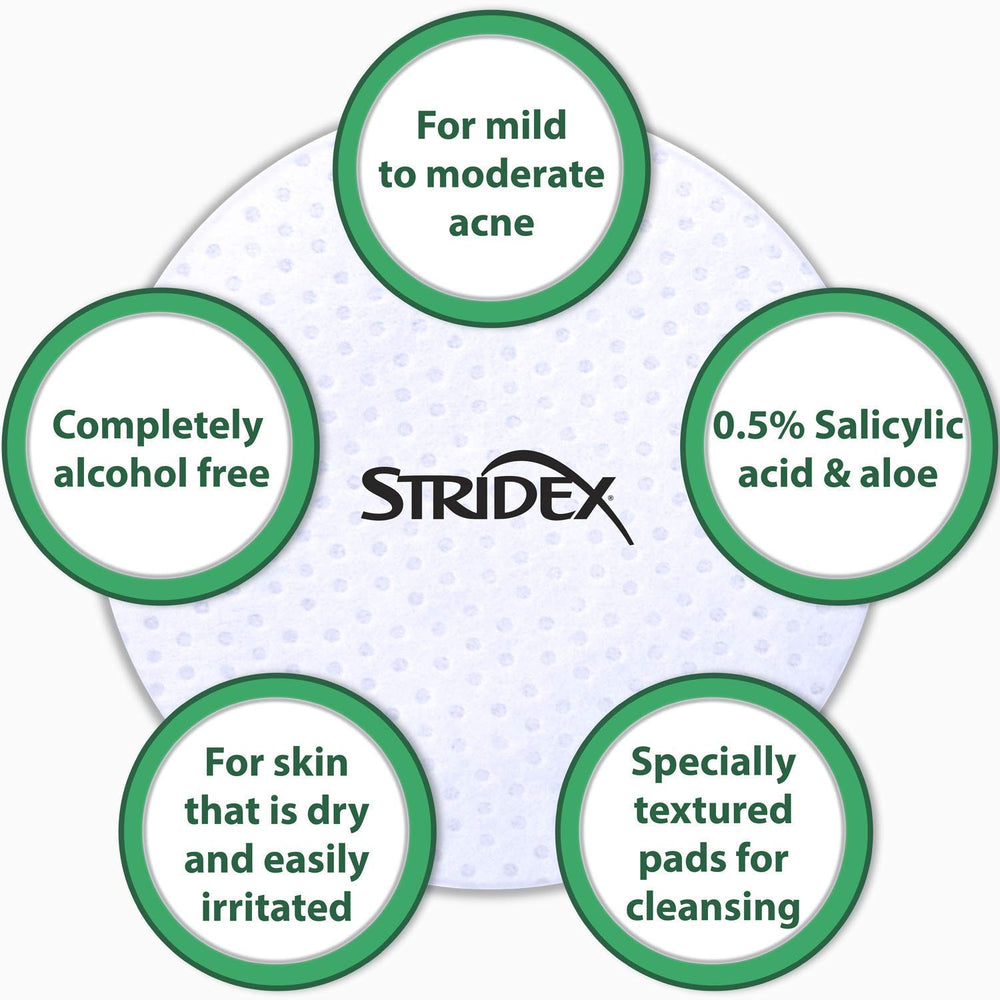 Stridex Sensitive Pads after-washing usage scene supports quick, convenient cleansing.