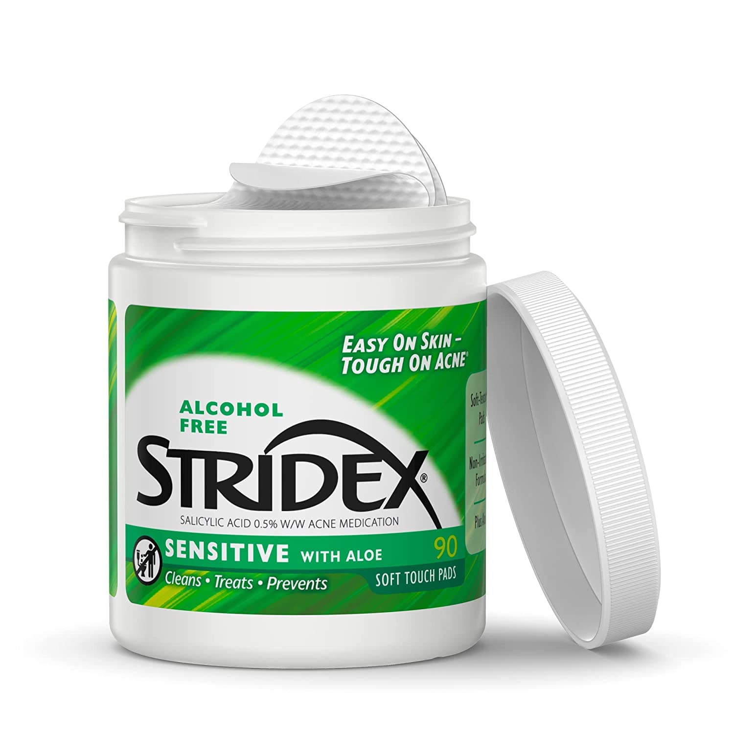 Stridex Sensitive Pads closeup pad texture demonstrates cleansing texture variety.