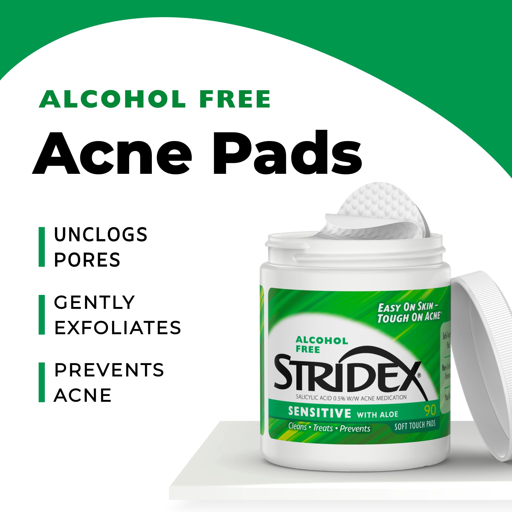 Stridex Sensitive Pads textured-pad closeup highlights cleansing texture