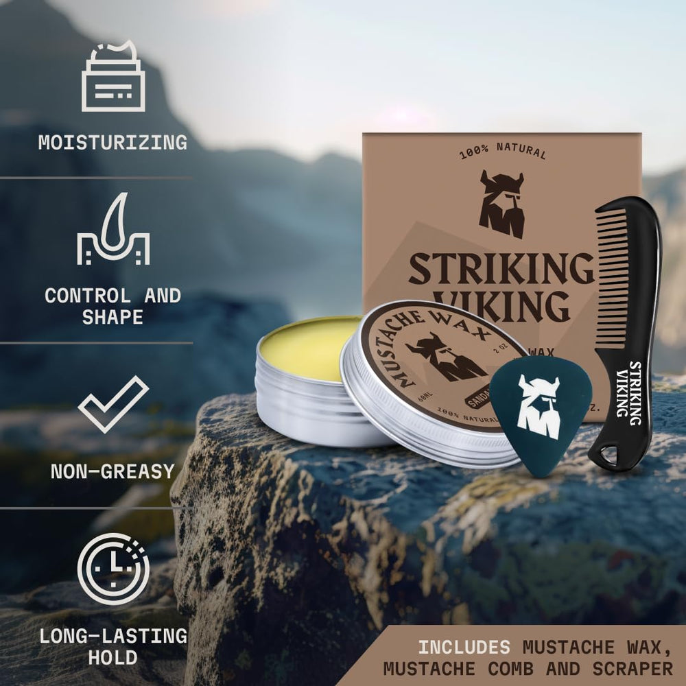 Striking Viking anti-static mustache comb: reduces frizz for neat, sharp lines