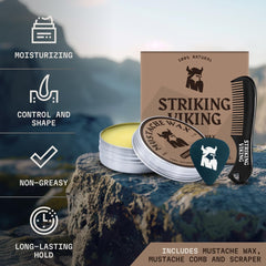Striking Viking anti-static mustache comb: reduces frizz for neat, sharp lines