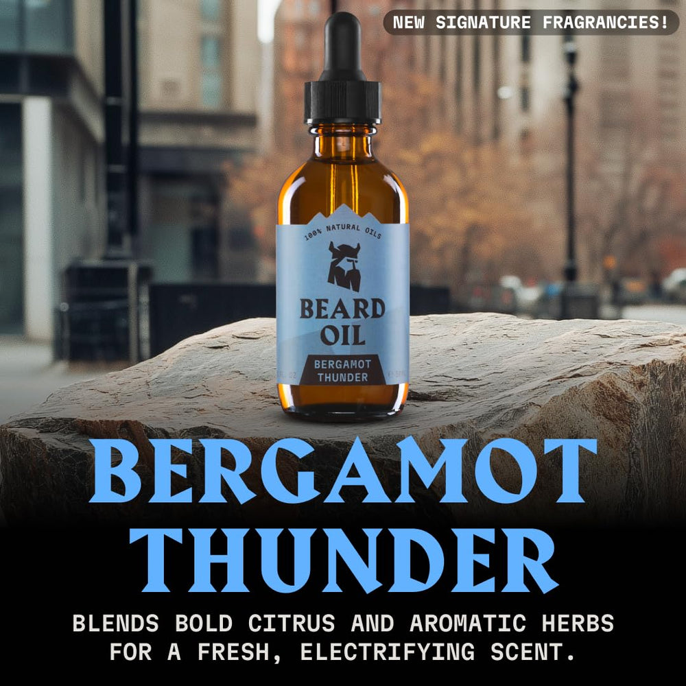 Striking Viking beard application hands shows easy daily grooming routine.