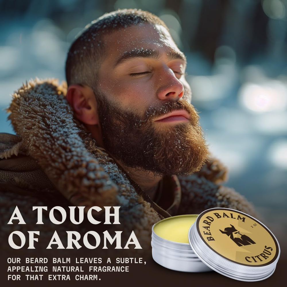Striking Viking Beard Balm con aceite de jojoba para hidratar piel y barba.