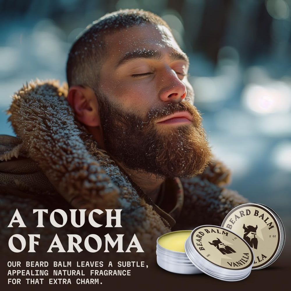 Striking Viking ingredients jojoba and argan nourish beard.