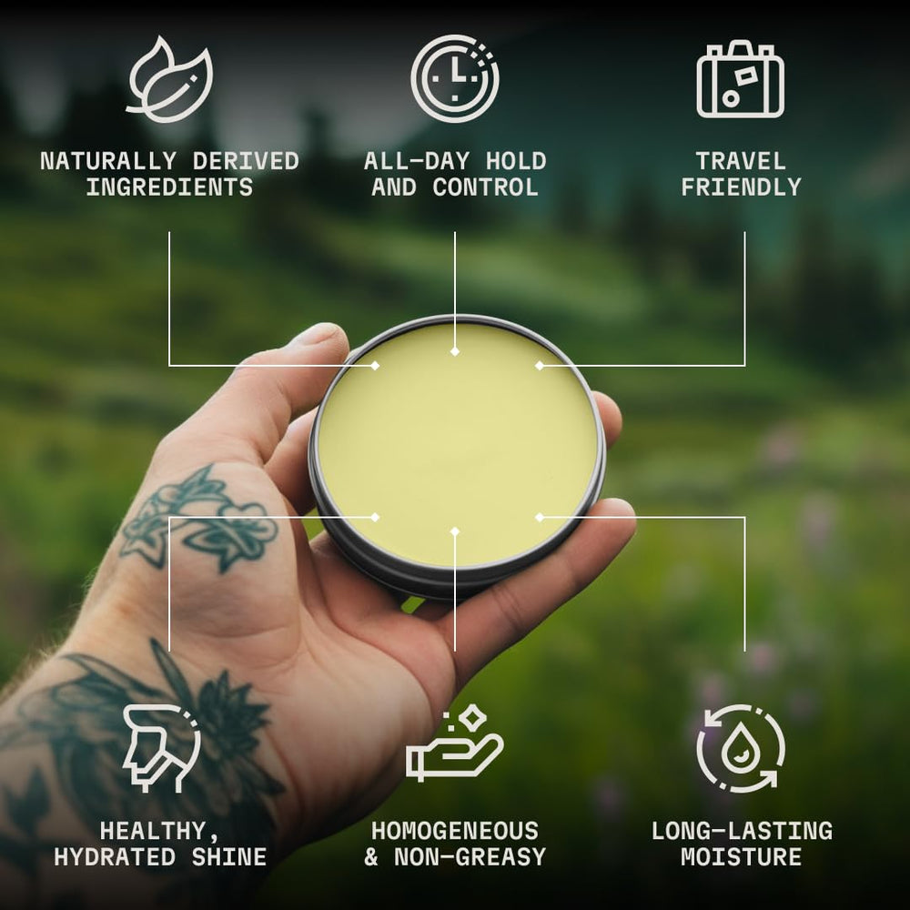Striking Viking beard balm jar citrus highlights the citrus scent for refreshing grooming
