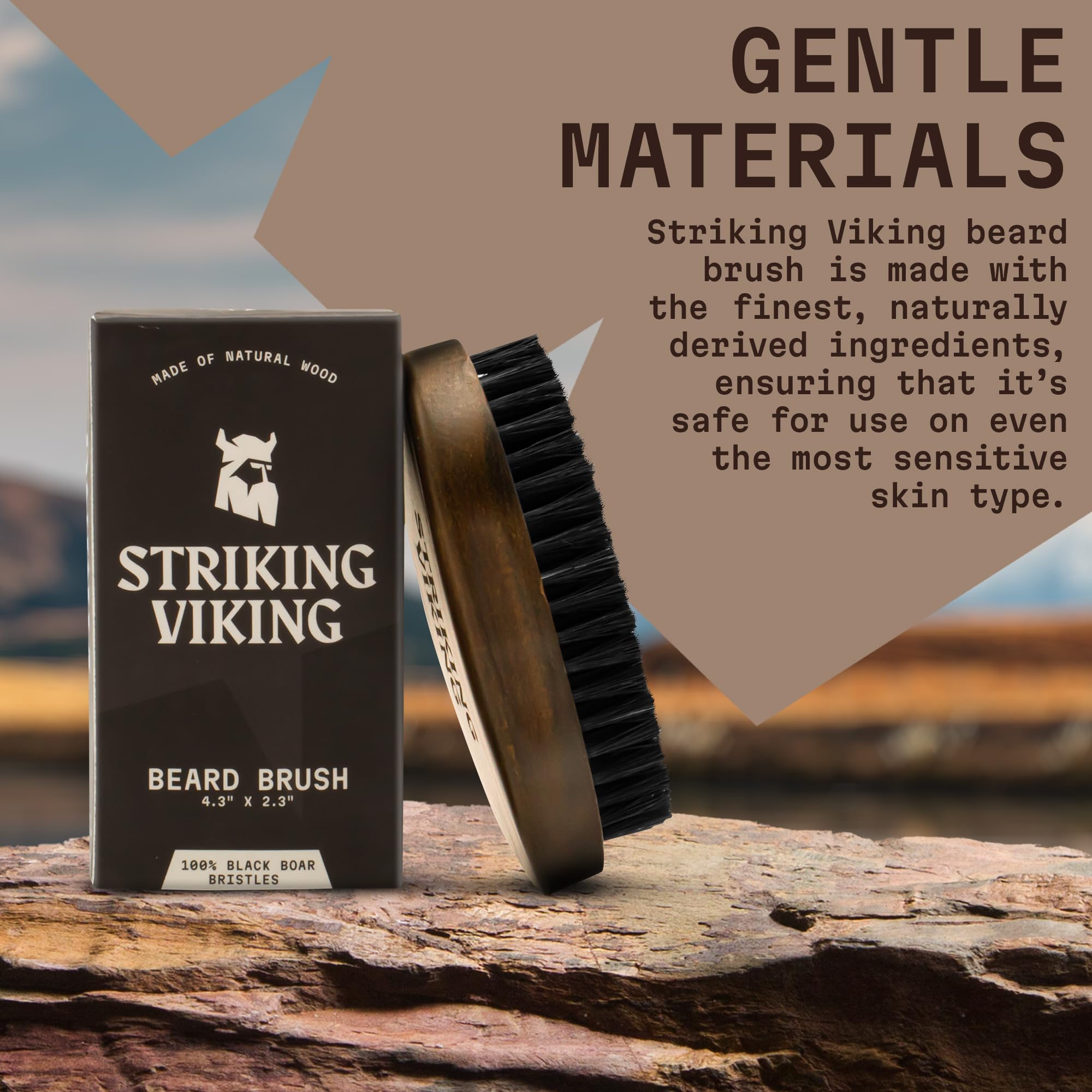 Close-up of Striking Viking Beard Brush bristles for effective grooming.