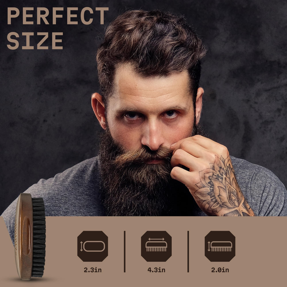 Striking Viking Beard Brush fits easily into travel bags for convenience.