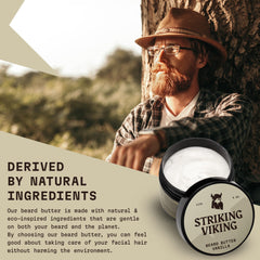 Striking Viking beard butter vanilla application-dispense enables smooth, mess-free grooming