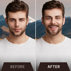 Striking Viking beard growth oil close-up on shiny, healthy-looking facial hair