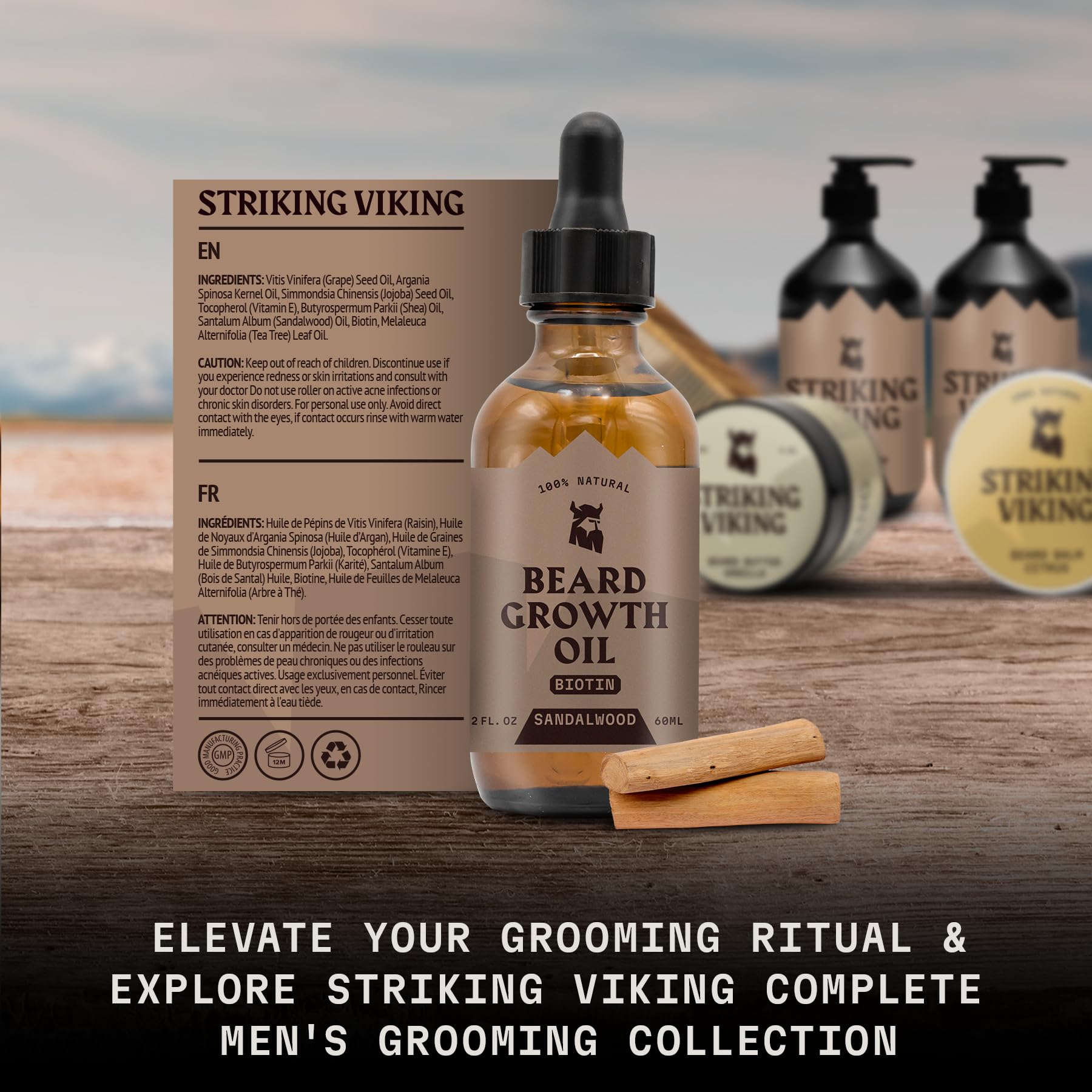 Striking Viking beard growth oil conditioning shine on facial hair