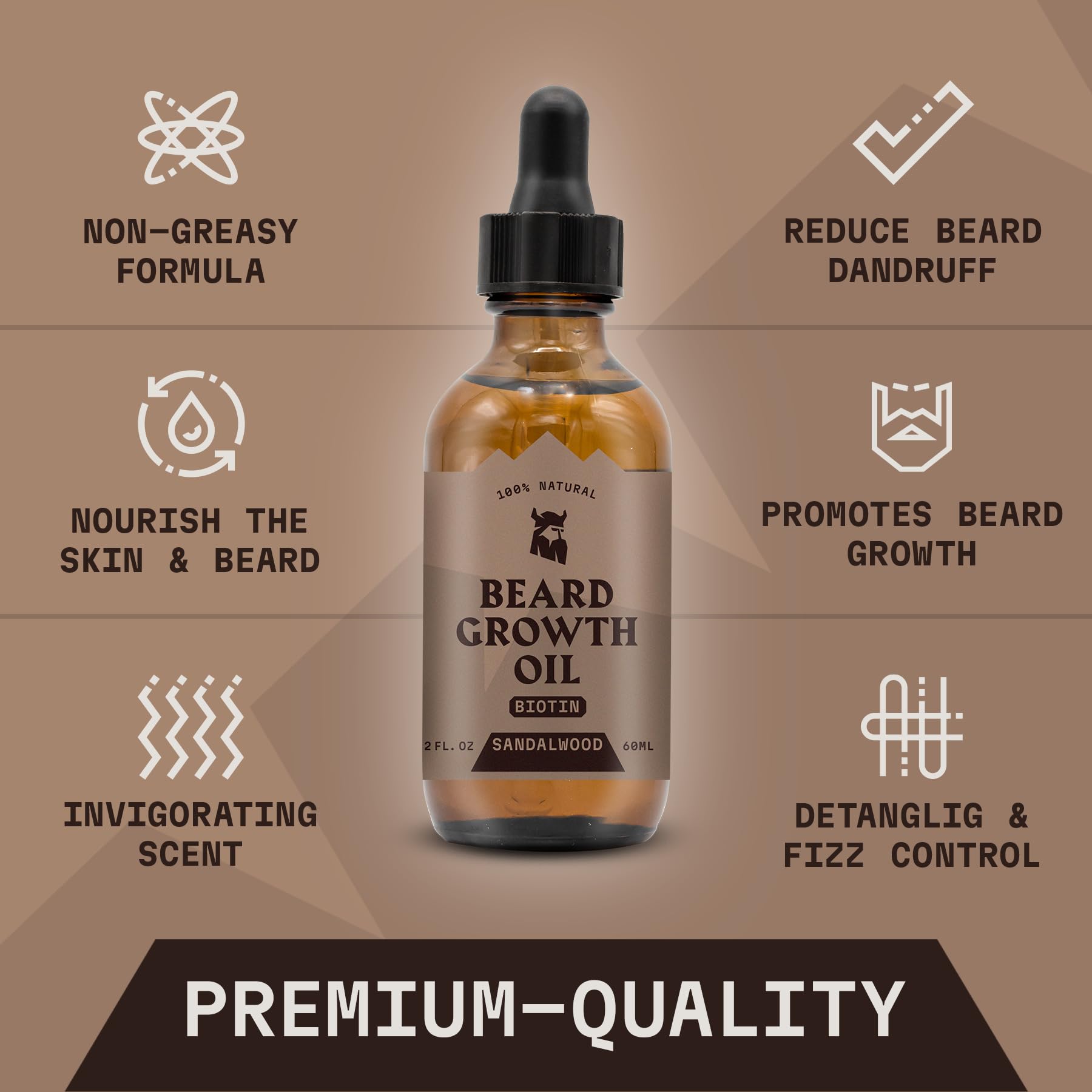 Striking Viking beard oil drops applied for precise grooming