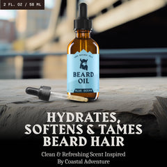Striking Viking beard oil ingredients: almond, tea tree, argan, jojoba nourish the beard.