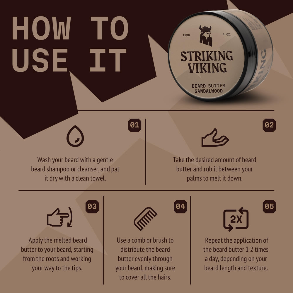 Striking Viking beard softener with grooming kit for complete routine