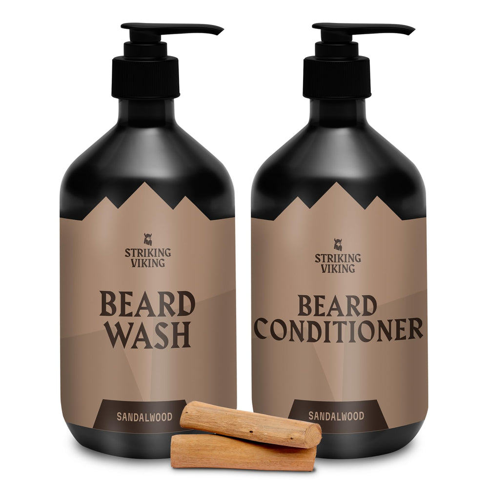 Striking Viking beard-wash-bottle: paraben- and sulfate-free cleanse for all beard types