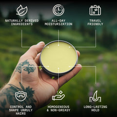 Striking Viking mustache wax application: smooths and styles with bold hold