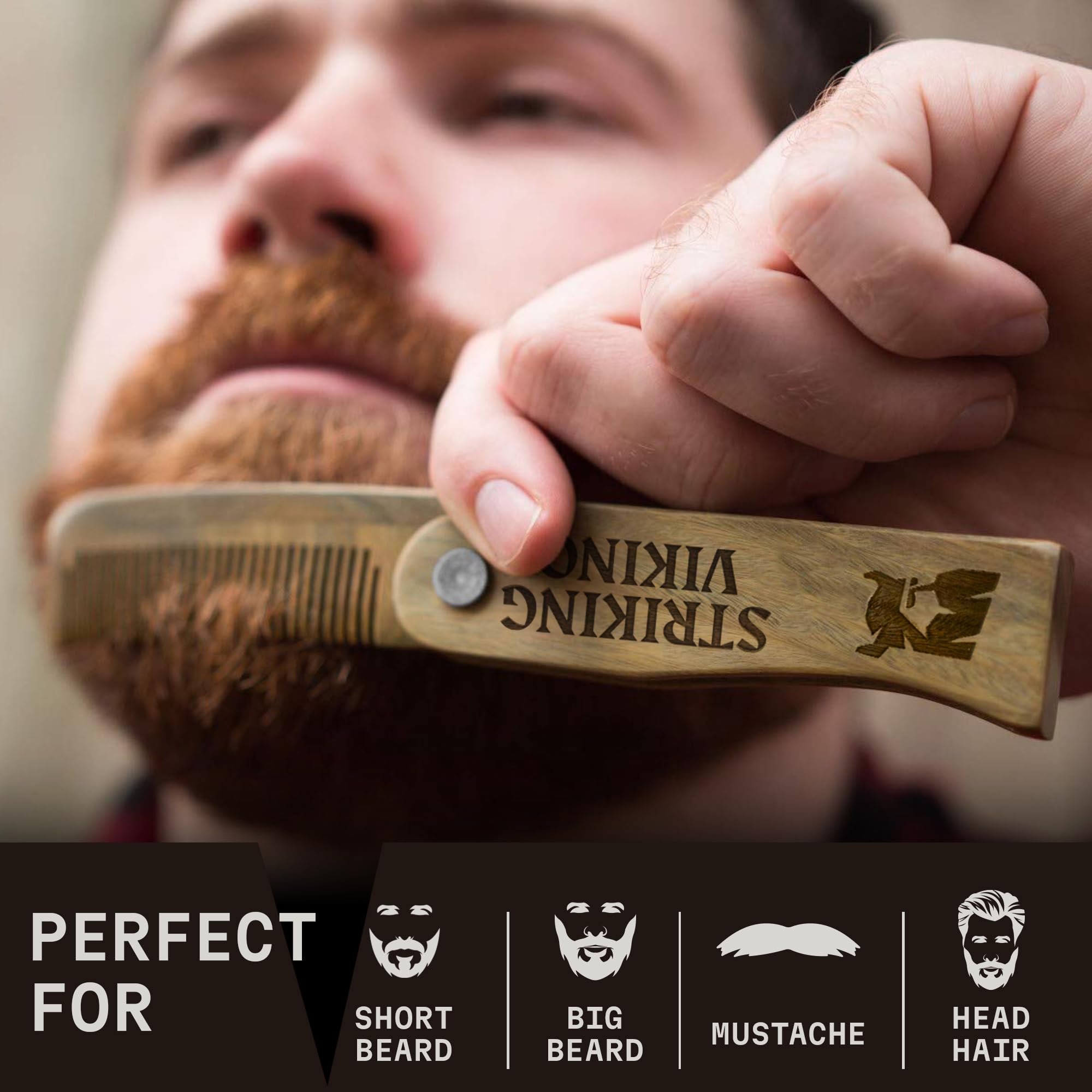 Striking Viking sandalwood texture close-up highlights premium wood and natural scent.