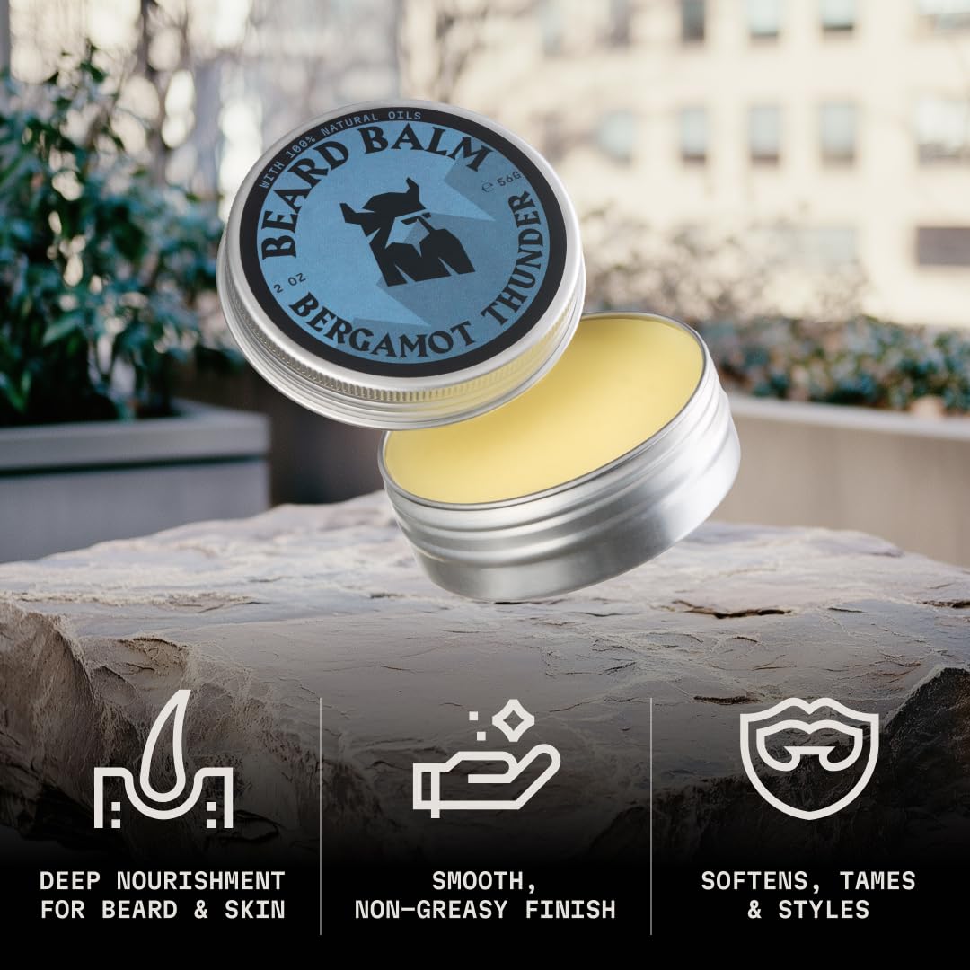 Striking Viking shea butter ingredients diagram emphasizes natural, nourishing beard care.