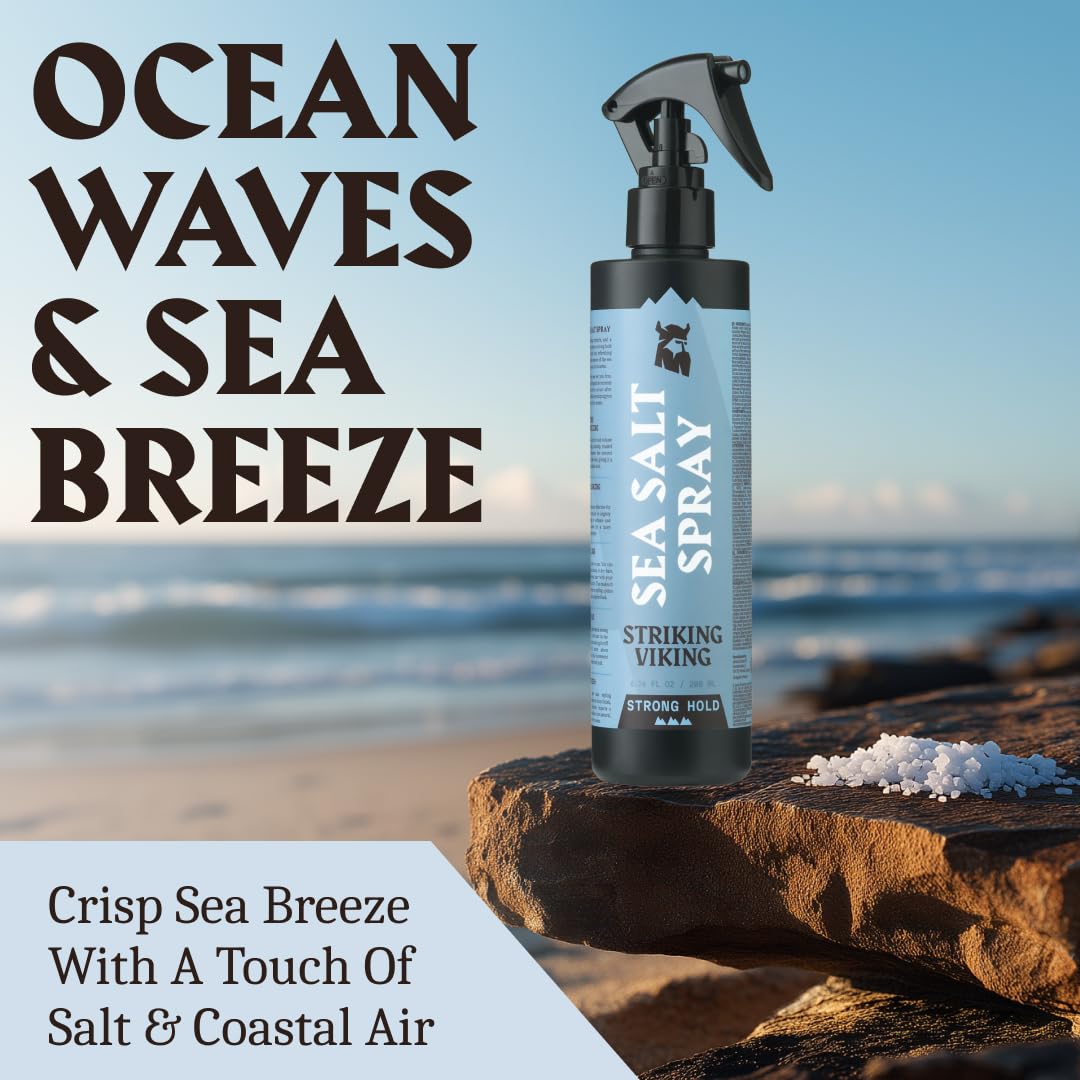 Striking Viking strong-hold spray being applied, ideal for durable daytime hairstyles.
