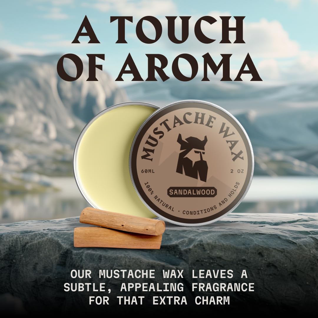 Striking Viking strong hold mustache wax: durable style from morning to evening