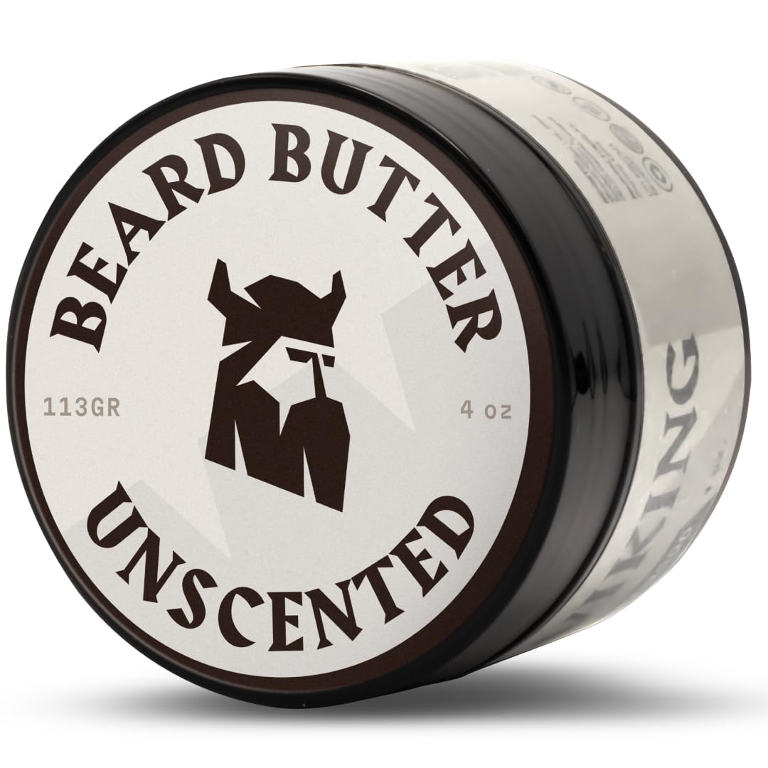 Striking Viking unscented 4oz jar delivers non-greasy hydration for beard