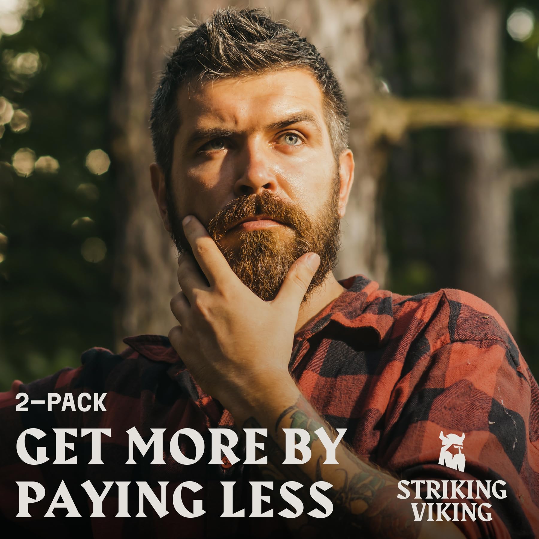 Striking Viking vanilla beard oil pack on shelf emphasizes routine value.