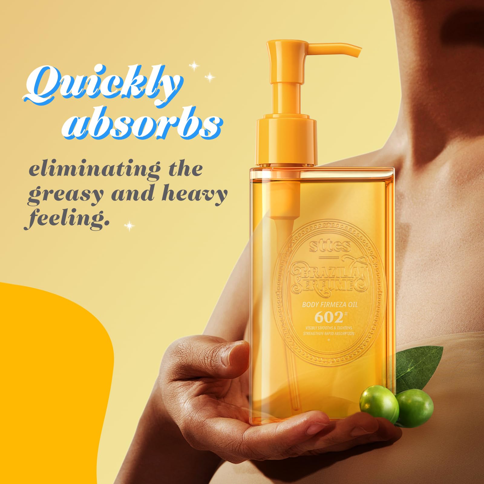 Sttes Body Firmeza Oil active caffeine image shows moisture retention and subtle firmness.