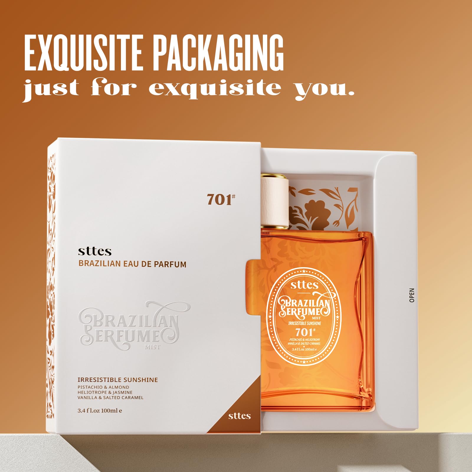 Sttes Perfume 701 100ml bottle is travel-friendly and portable.