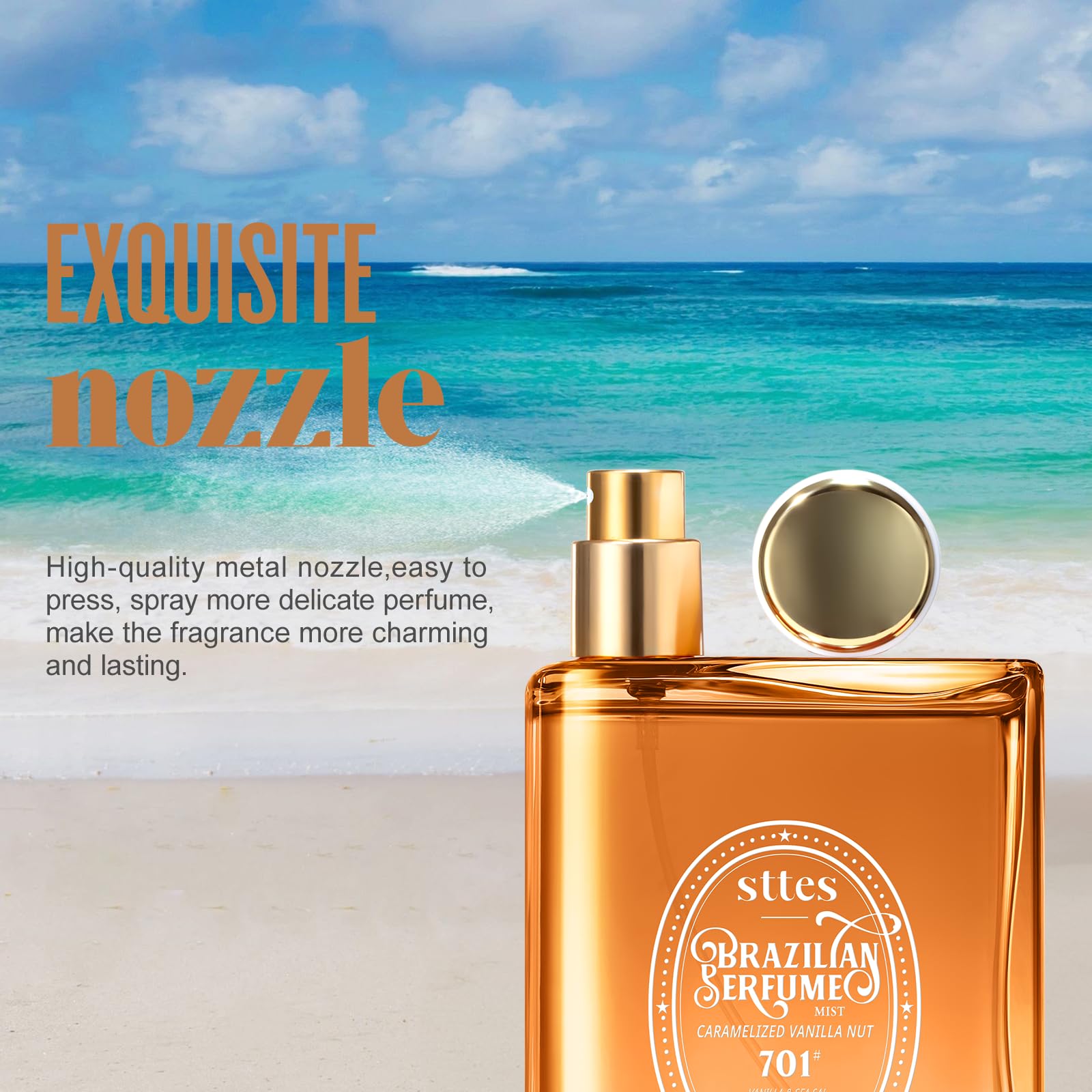 Sttes Perfume 701 amber-tinted bottle captures warm nectar.