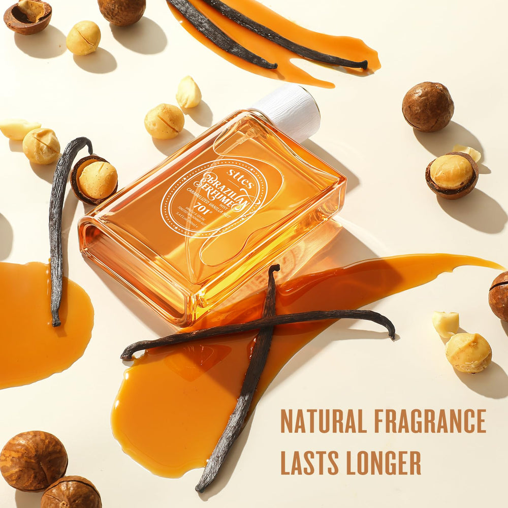 Sttes Perfume 701 cap highlights premium design and amber glow.