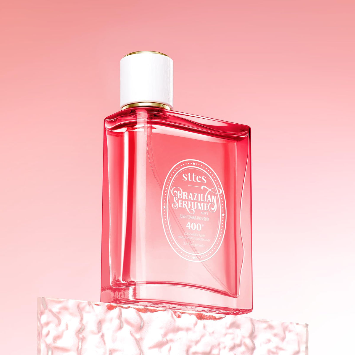 Stttes Perfume 400# bottle on shelf for daily wear.