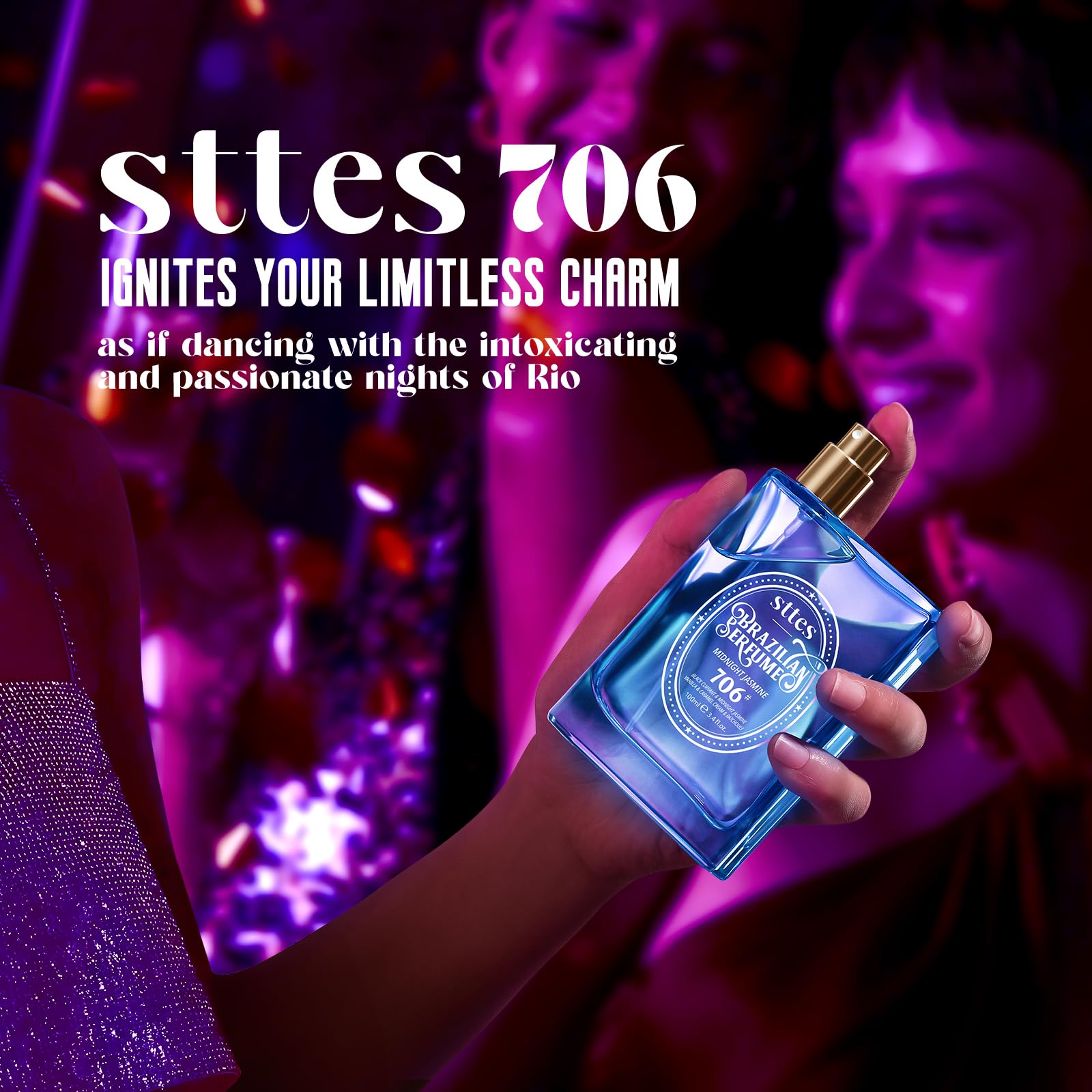Sttes Nighttime fragrance applied to hair and skin for lasting aura.