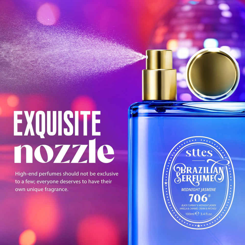 Sttes Midnight Jasmine bottle setup for elegant vanity display.