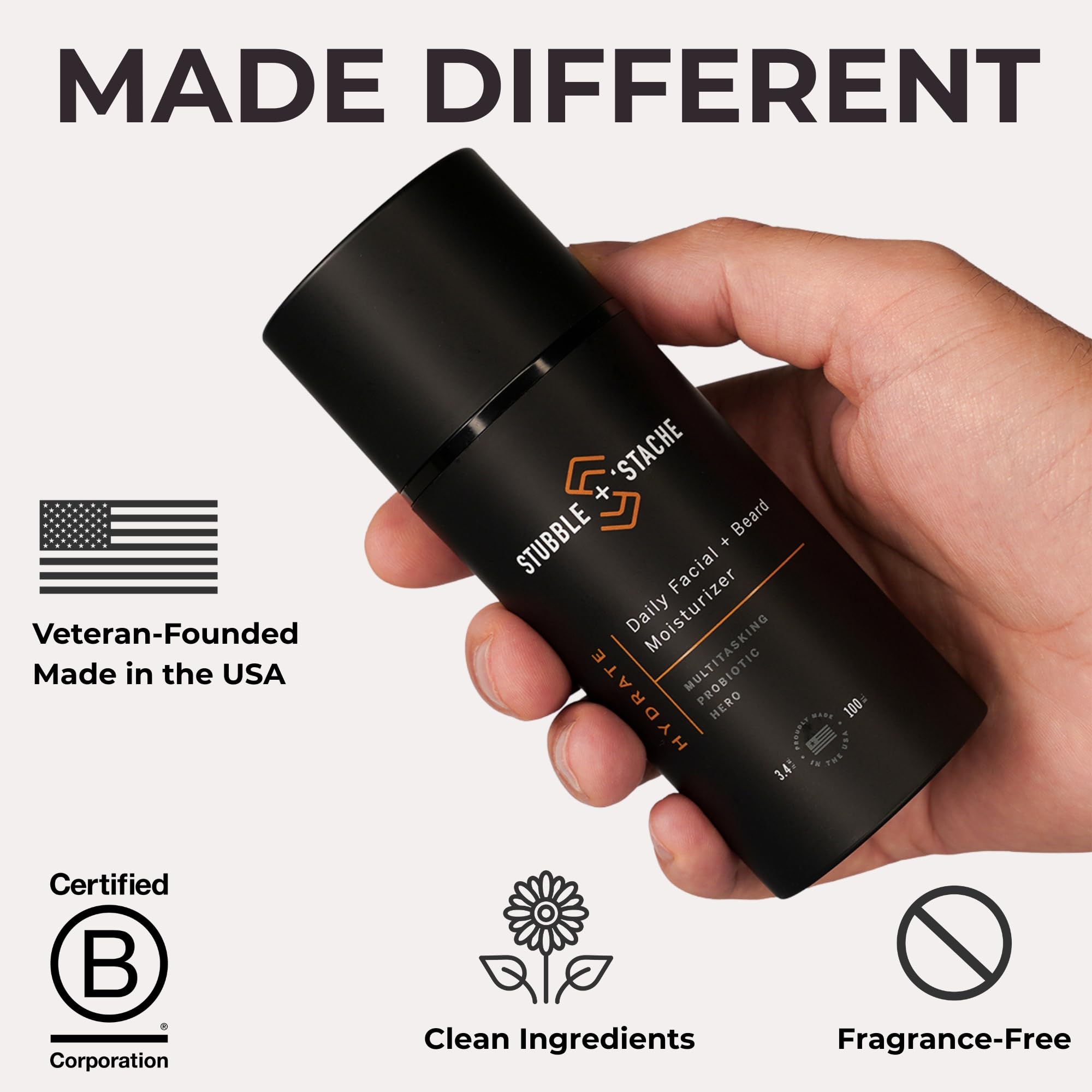 stubble & stache lightweight hydration without greasiness