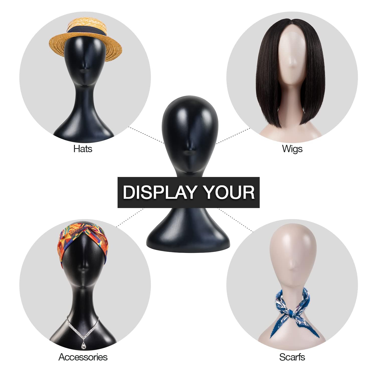 Studio Limited black mannequin head jack-feature ideal for displaying masks or headdresses.