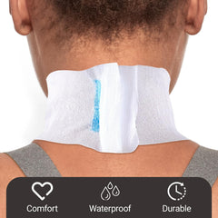 Studio Limited neck strip around-neck-fit demonstrates easy placement for quick client turnover.