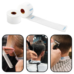 Studio Limited neck-strip disposable-use image emphasizes sanitary single-use convenience at salons.