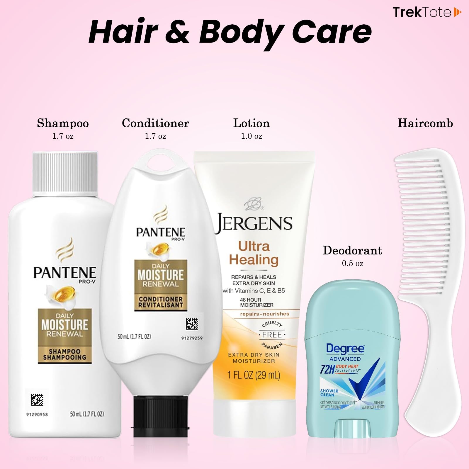 Shampoo travel-size ready for on-the-go freshness with Trektote