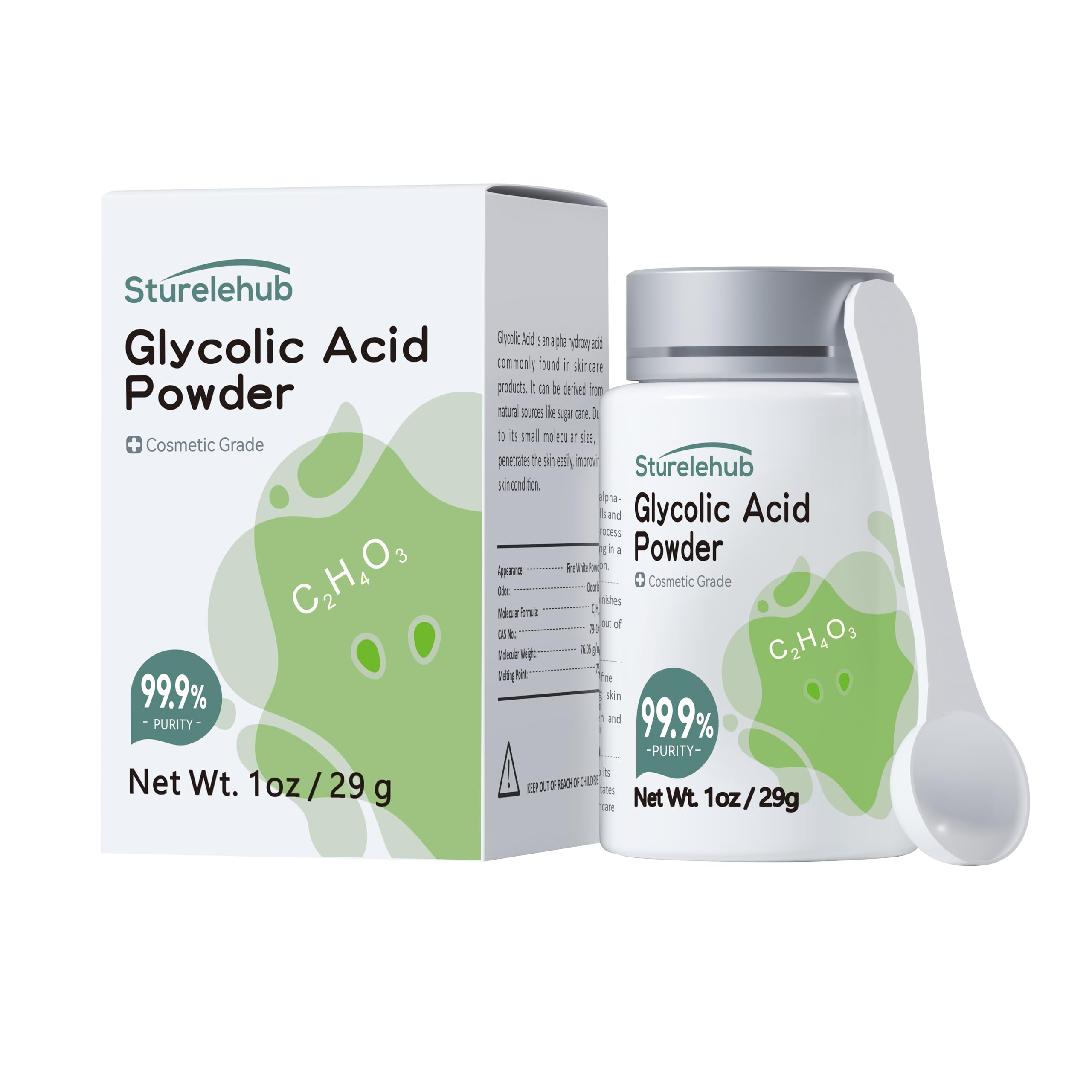 Sturelehub glycolic powder 99.9% purity for DIY skincare preparation