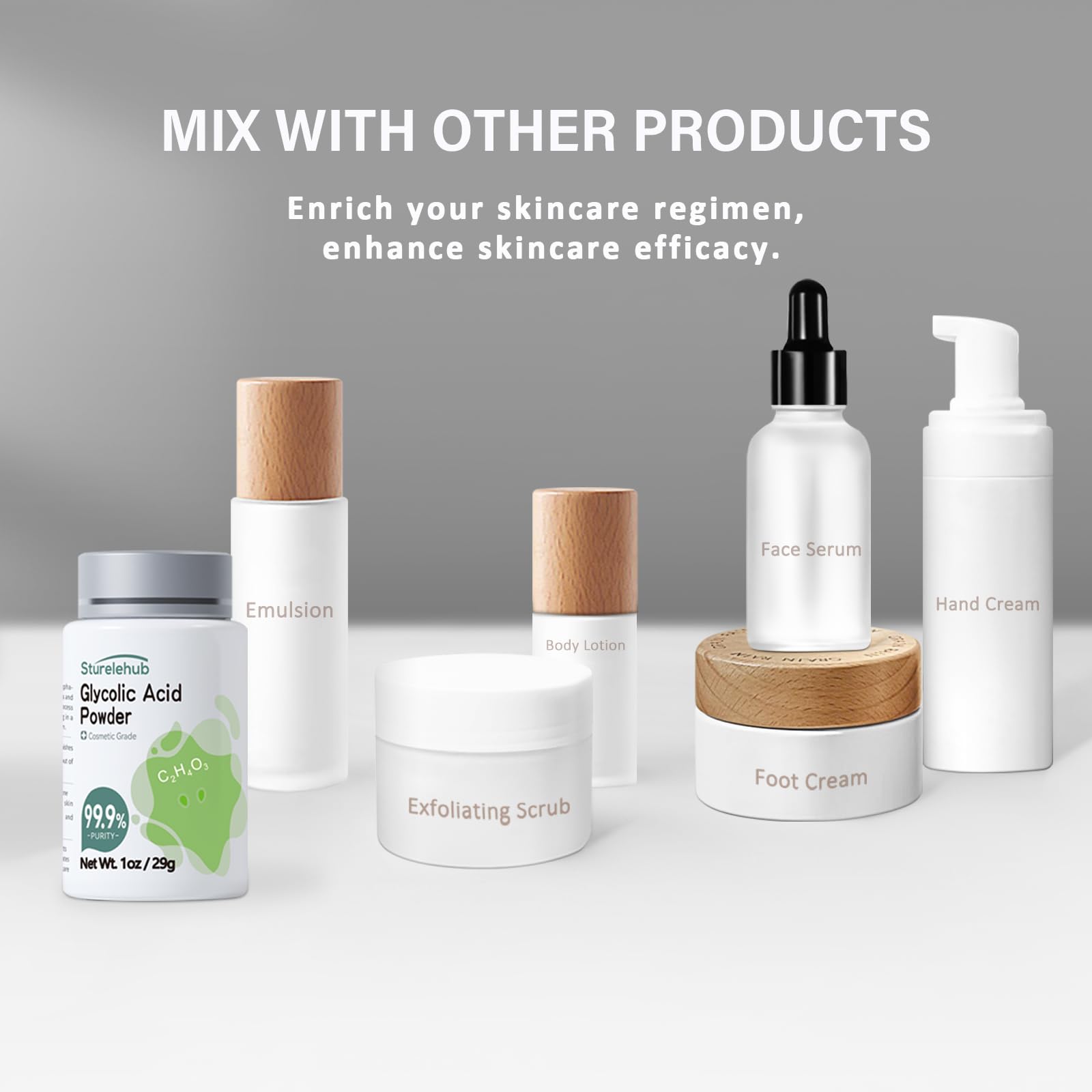 Sturelehub 1oz glycolic powder packaging for safe storage
