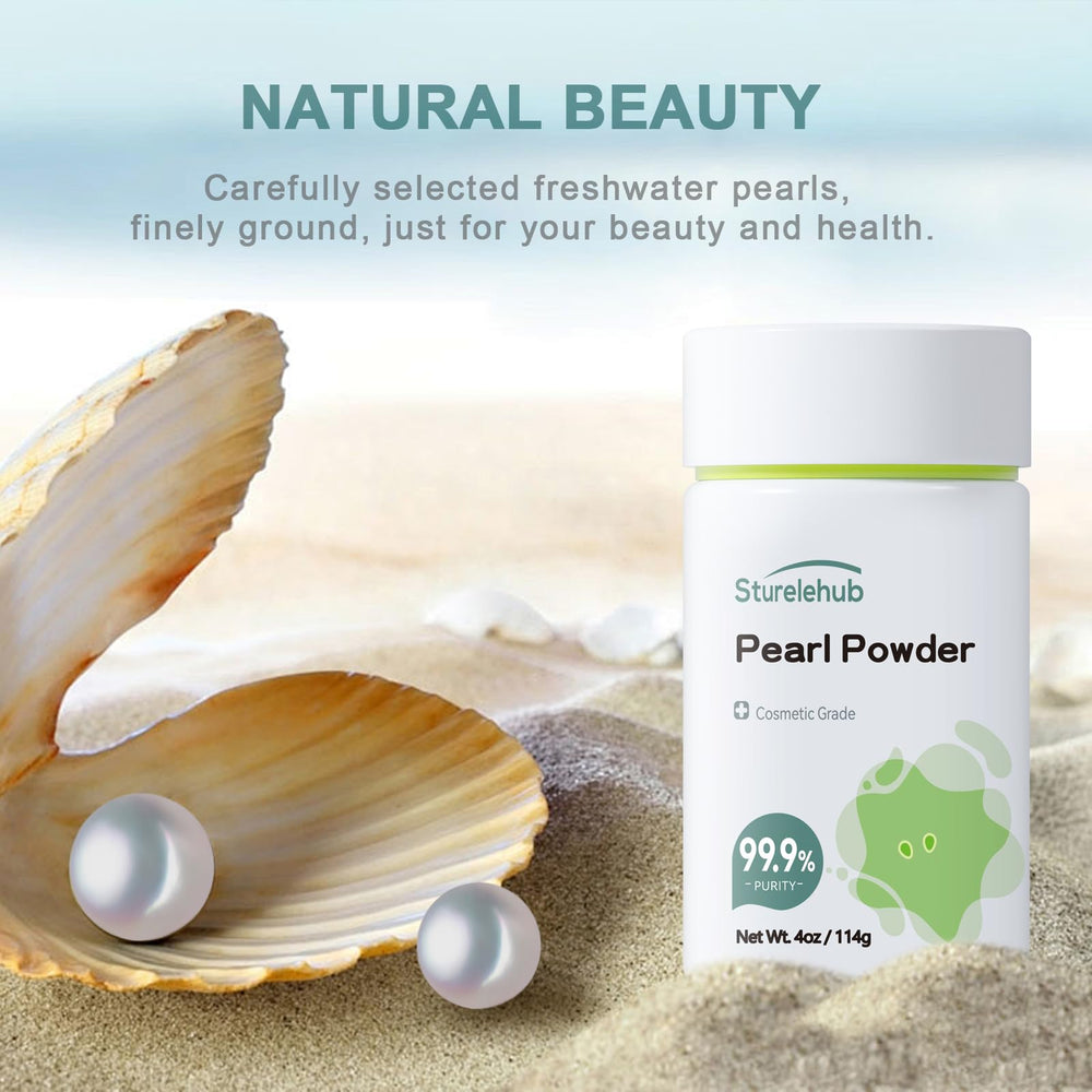 Sturelehub Pearl Powder natural-ingredients – freshwater pearl powder rich in amino acids and minerals.