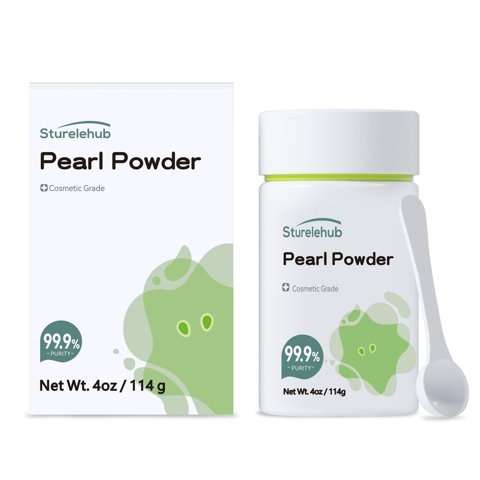 Sturelehub Pearl Powder Organic jar – premium cosmetic-grade powder for DIY skincare.