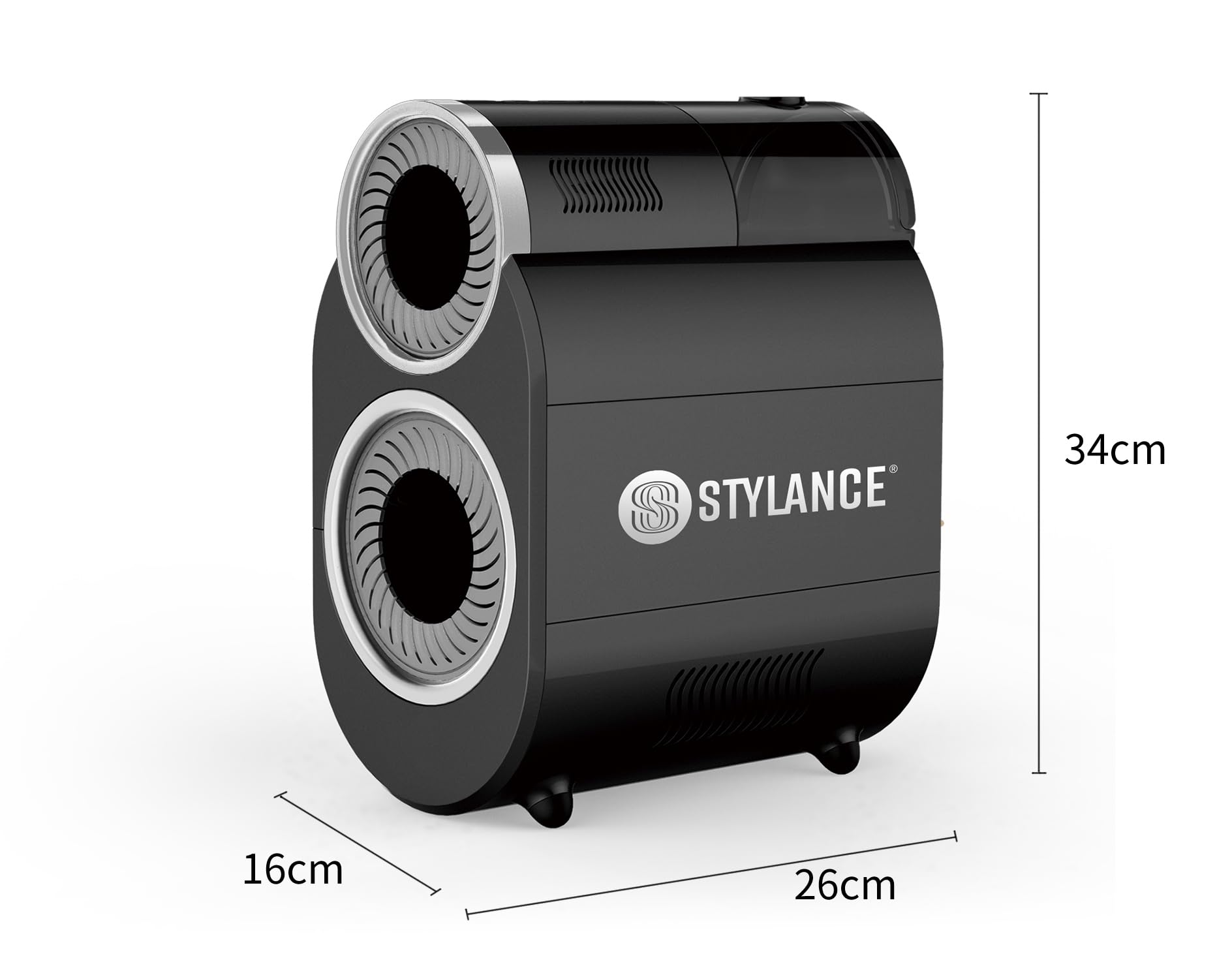 STYLANCE automatic brush cleaner water injection port demonstrates precise cleaning.