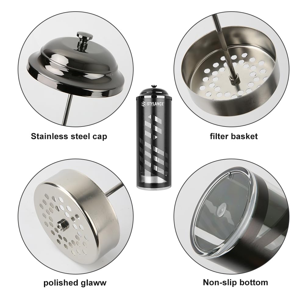 STYLANCE Barber Disinfecting Jar removable inner basket enables easy tool retrieval and solution changes.