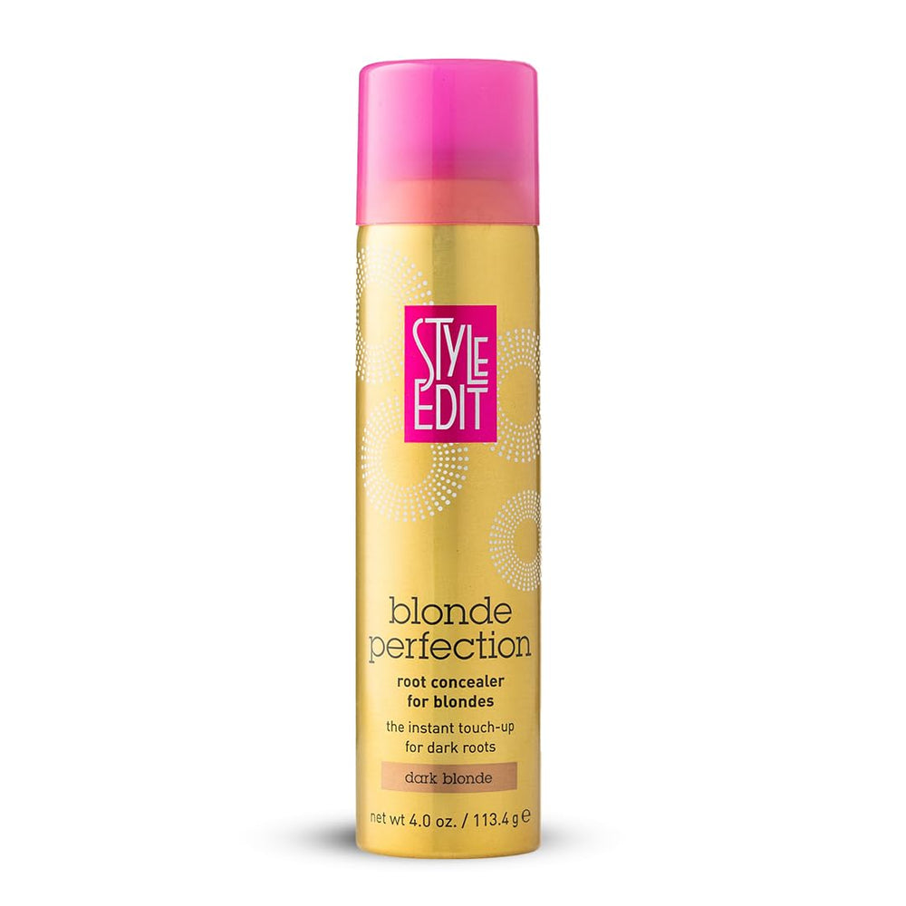 STYLE EDIT Dark Blonde Root Concealer Spray bottle provides quick gray root coverage.