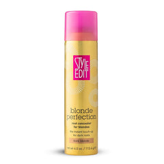 STYLE EDIT Dark Blonde Root Concealer Spray bottle provides quick gray root coverage.