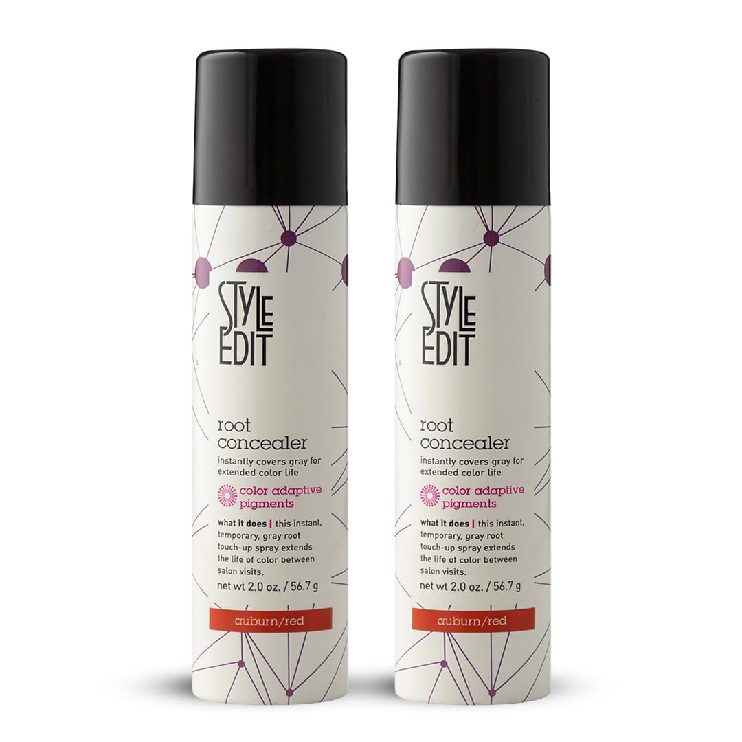 Style Edit Root Concealer Auburn Spray Nozzle delivers quick, clean root coverage.