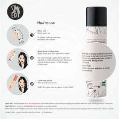 STYLE EDIT Root Concealer Spray demonstrates easy, quick-application use.